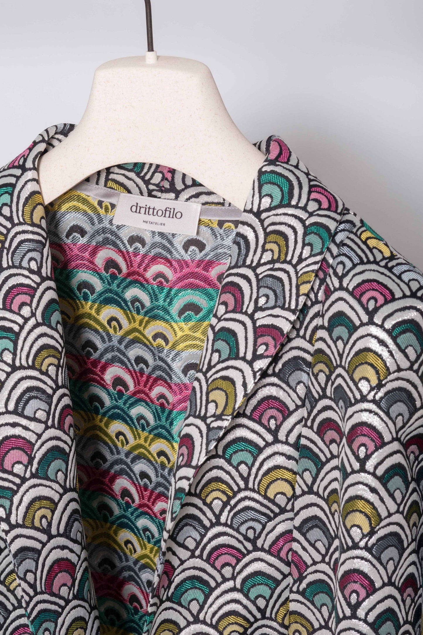 Giacca kimono piume di pavone