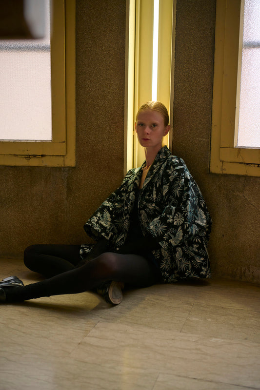 Giacca kimono damascata