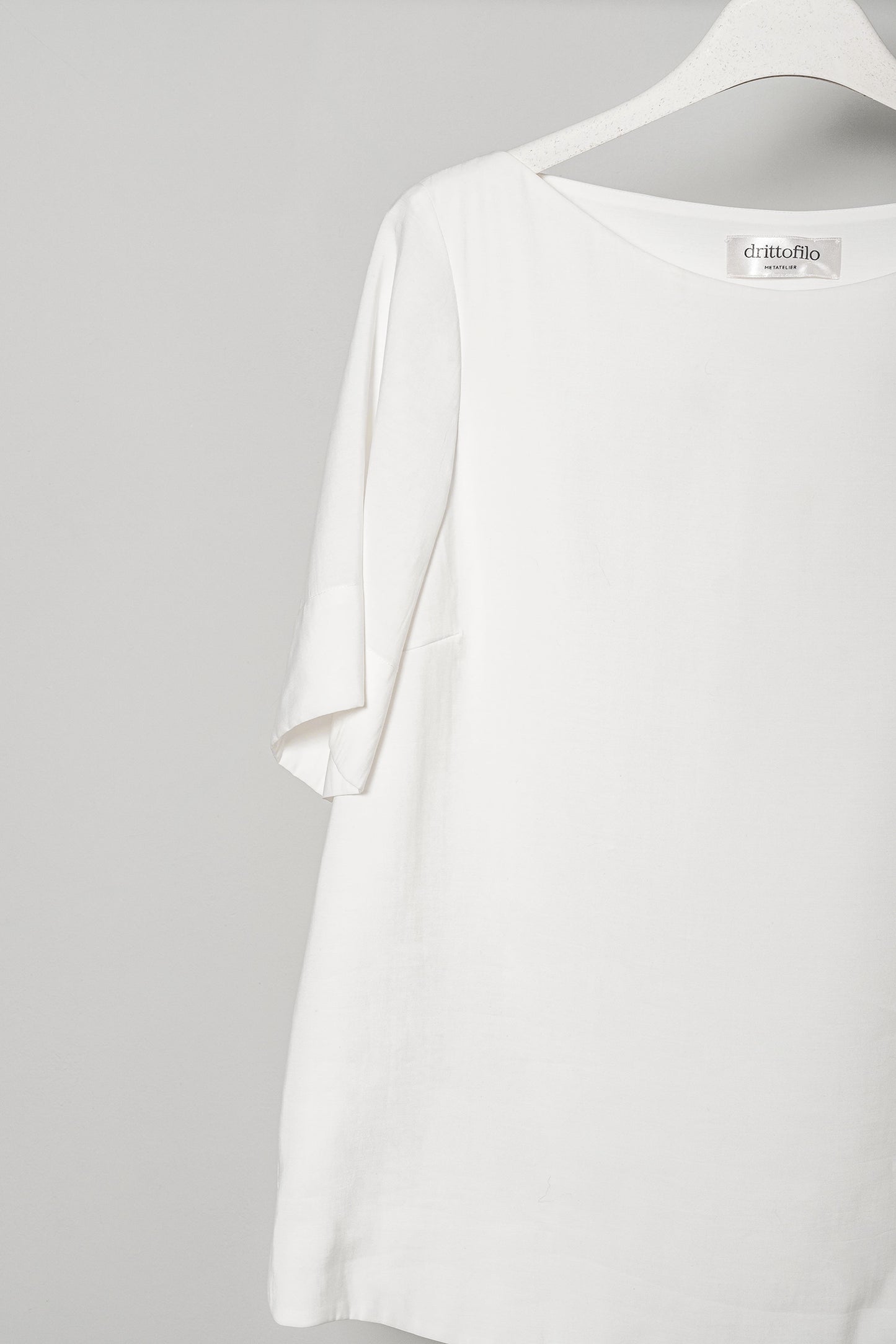 Maglietta scollo a barchetta "Optical White"