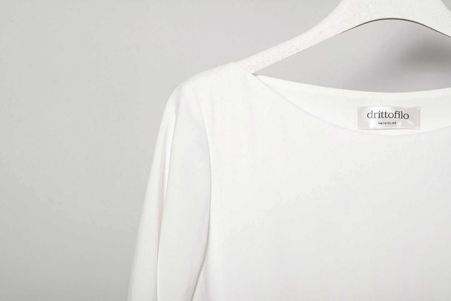 Maglietta scollo a barchetta "Optical White"