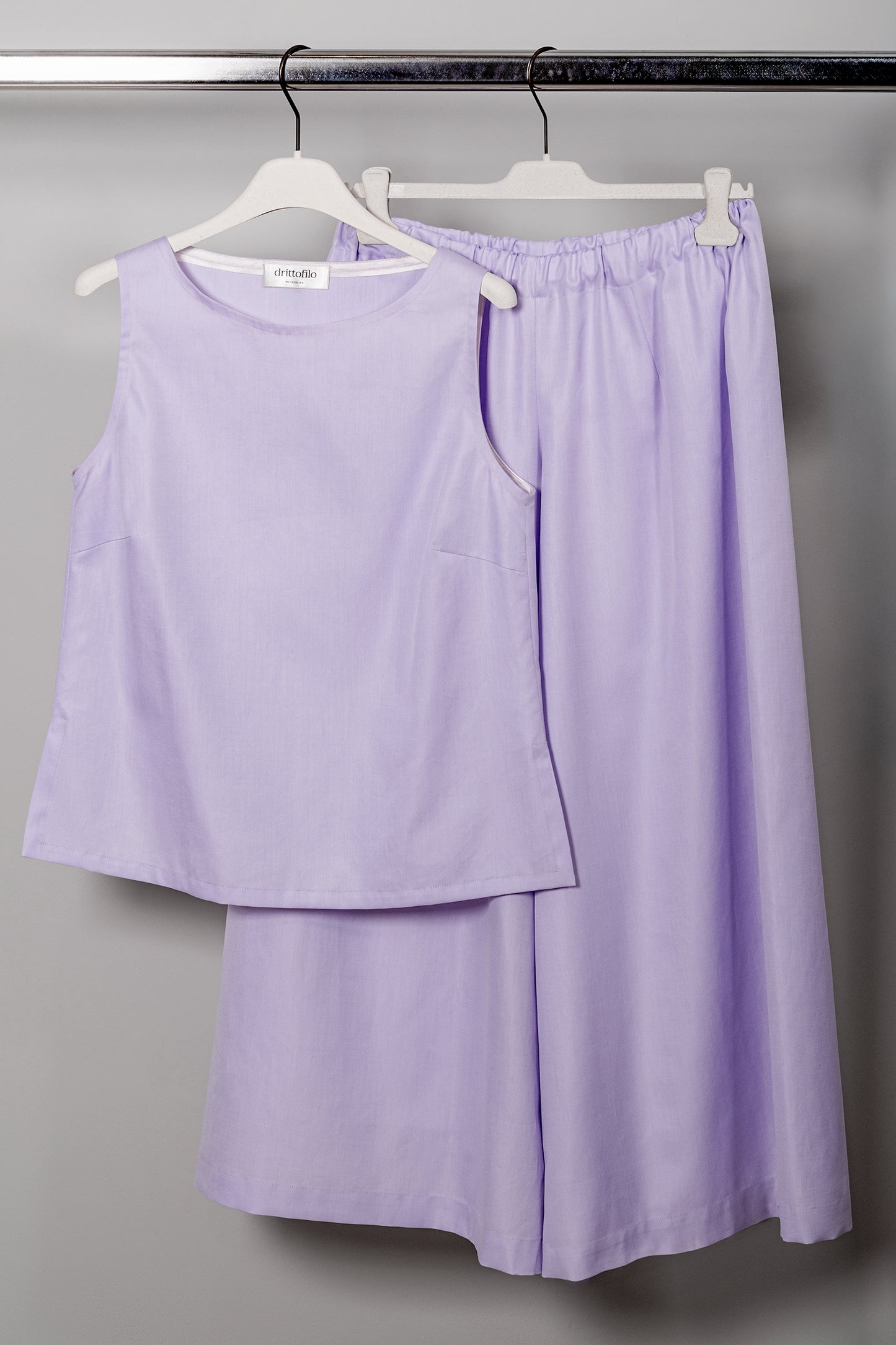 Pantalone Federica "Ethereal Lilac" in cotone