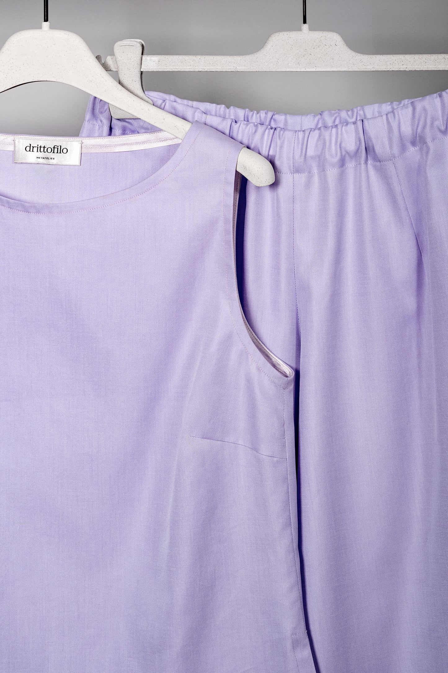 Pantalone Federica "Ethereal Lilac" in cotone