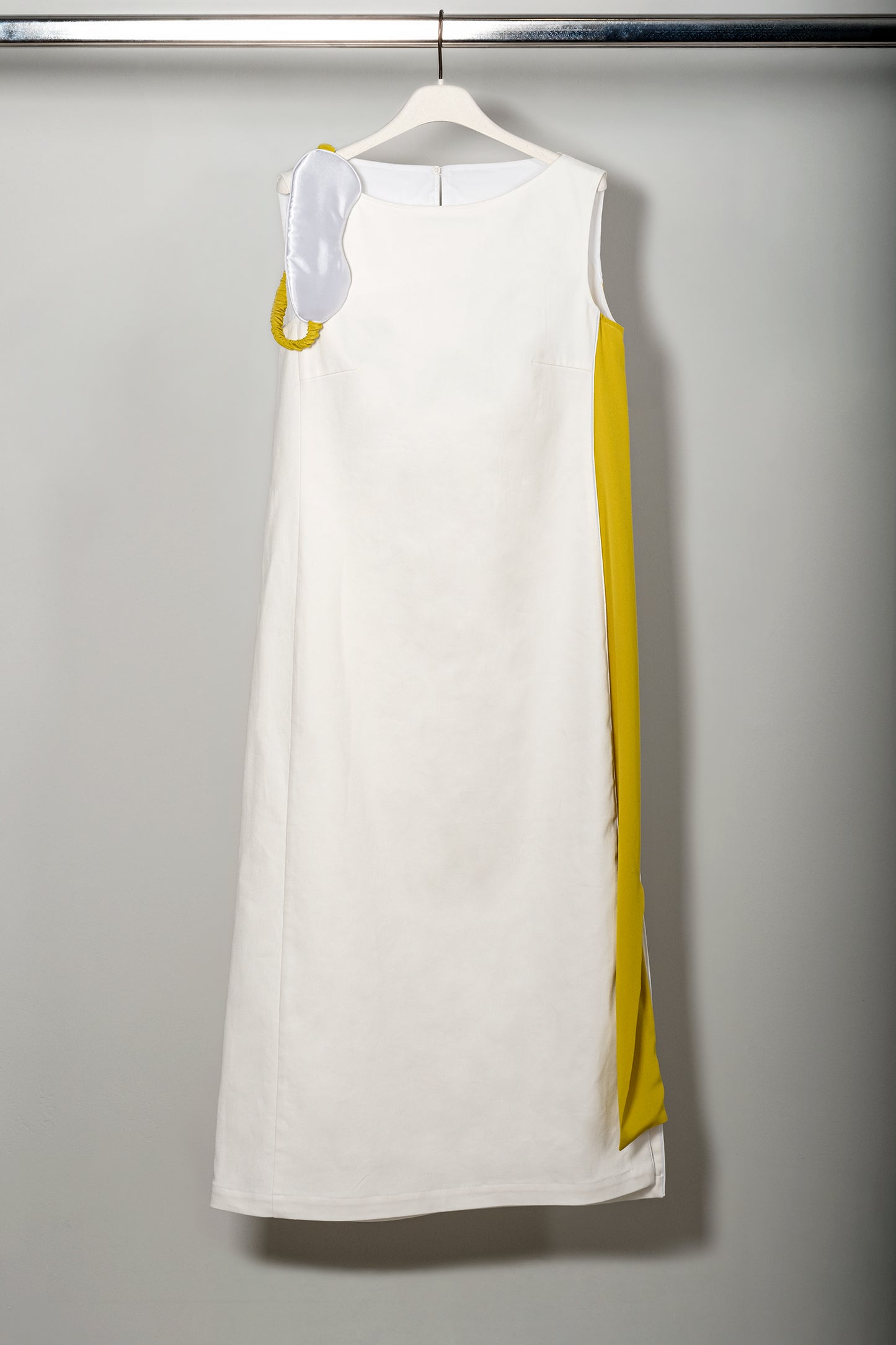 Mascherina da Notte Reversibile "Pure White & Saffron" in Seta
