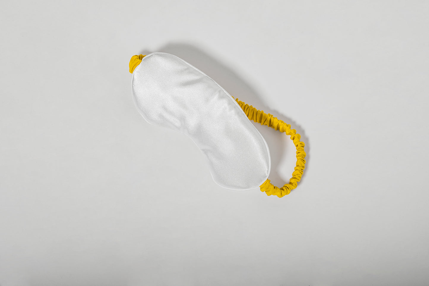 Mascherina da Notte Reversibile "Pure White & Saffron" in Seta